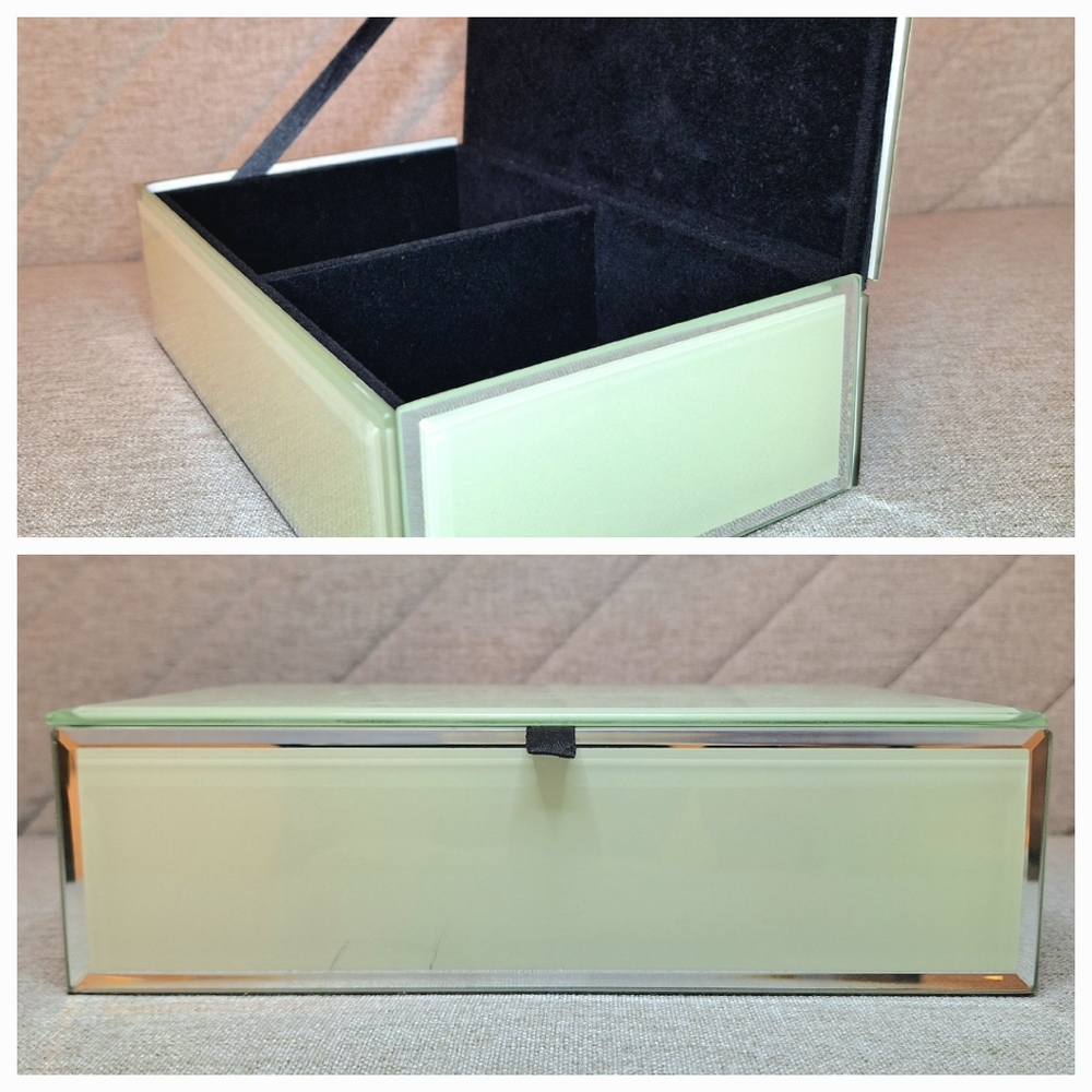 Nicole Miller Glass/Mirror Jewelry, Storage Box